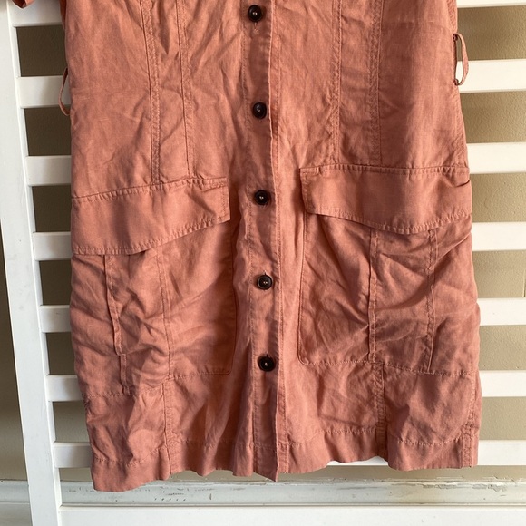 & OTHER STORIES Workwear Mini Button Down Dress In Rose Gold Color Size 10 - Picture 6 of 14
